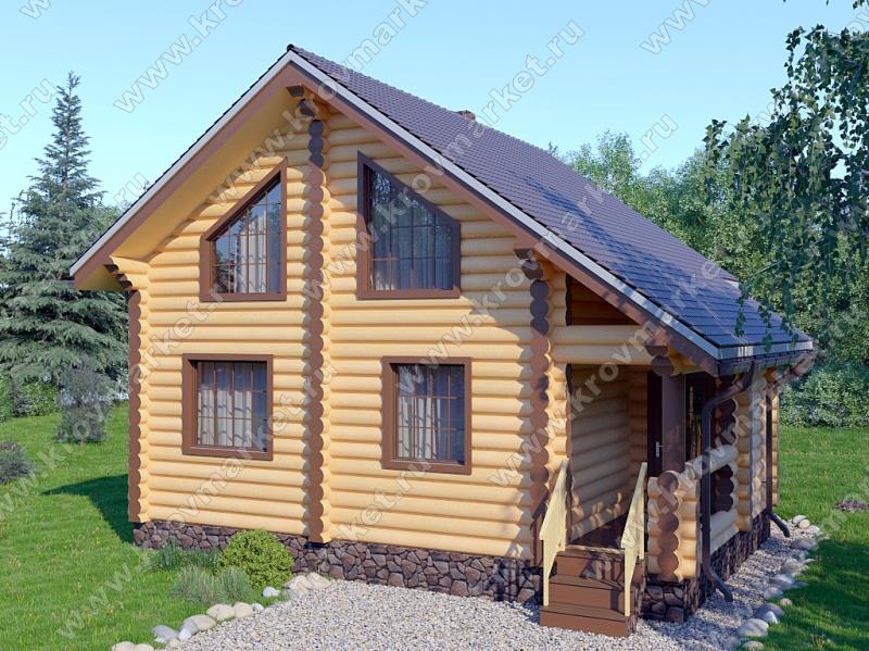 Проект деревянного дома из бревна "Малыш"
