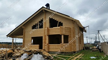 Дом из оцилиндрованного бревна Скандинавия 